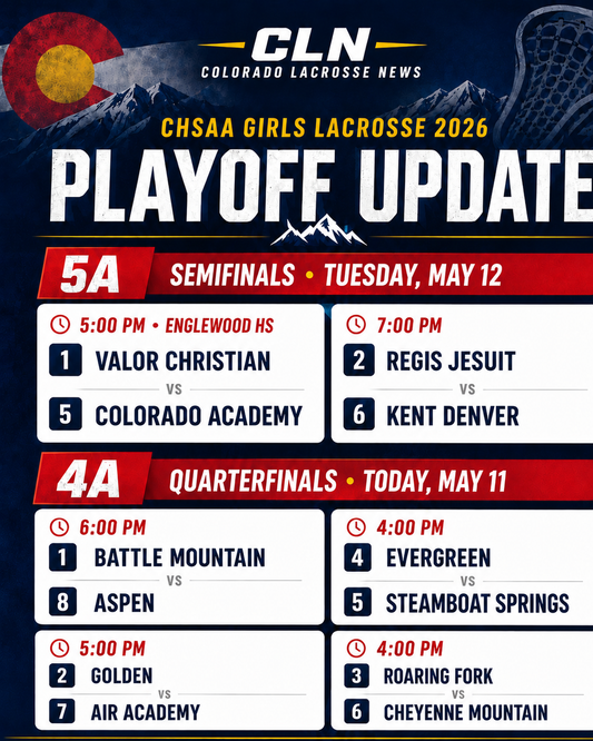 Colorado Girls Lacrosse Playoffs: 5A Semifinals Set, 4A Quarterfinals on Deck